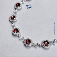 January Birthstone-Garnet Bubble Bracelet